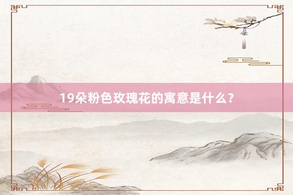 19朵粉色玫瑰花的寓意是什么？