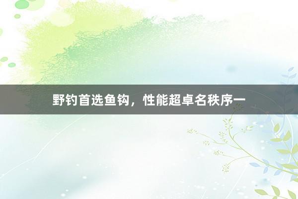 野钓首选鱼钩，性能超卓名秩序一